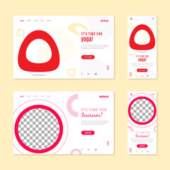 Set of landing page template designs, Modern vector illustration concepts of landing page design for website and mobile website development Easy to edit and customize