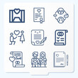 Simple set of 9 icons related to marital status