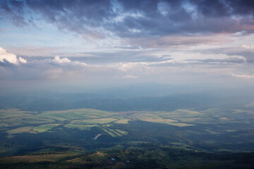 Wall Mural - Fantastic view of the dark overcast sky.