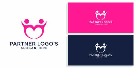 Canvas Print - partner design logo  vector premium