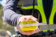 © Gillian Vann/Austockphoto - policeman holding an alcohol testing unit