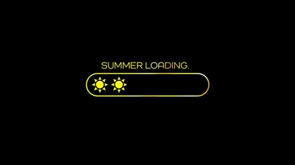 Wall Mural - summer sun loading bar animation, on a transparent background