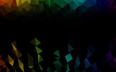 Dark Multicolor, Rainbow vector low poly texture.