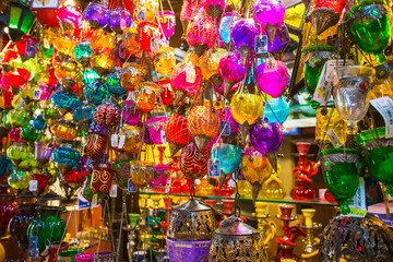 Arab street lanterns in the city of Dubai