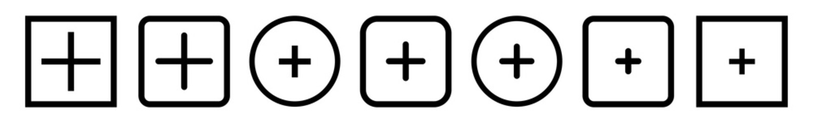 Wall Mural - add plus icon black | addition buttons | positive symbol | additional logo | cross icons sign | isol