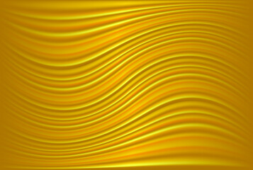 Poster - Abstract golden silk waves background. Yellow waves background, gold cloth in wind. Abstract vector wave silk or satin fabric. Abstract Yellow Background with Waves.Vector Minimal Banner. Vector Eps10