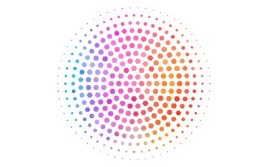 Light Multicolor, Rainbow vector cover with set of hexagons.