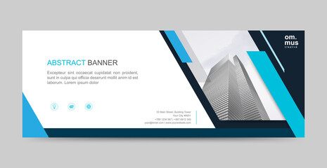 Fototapete - Vector abstract header and banner background. Social media and business web design template. can use for landing page, cover, bifold, flyer and social media