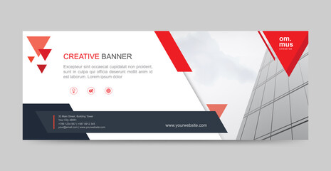 Fototapete - Vector abstract header and banner background. Social media and business web design template. can use for landing page, cover, bifold, flyer and social media