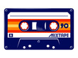 Cassette tape retro vintage audio mixtape vector illustration isolated on white background.