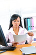 Black businesswoman working at desk