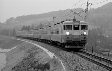 Poster - 鉄道　国鉄・東北本線　455系　急行あづま