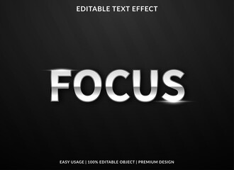 Poster - focus text effect template with bold and minimalist style use for business logo and brand