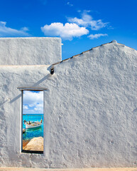 Sticker - Balearic islands idyllic beach from house door