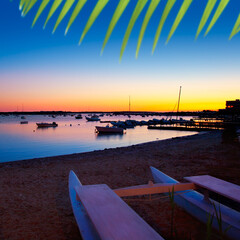 Canvas Print - Formentera sunset in se estany des peix