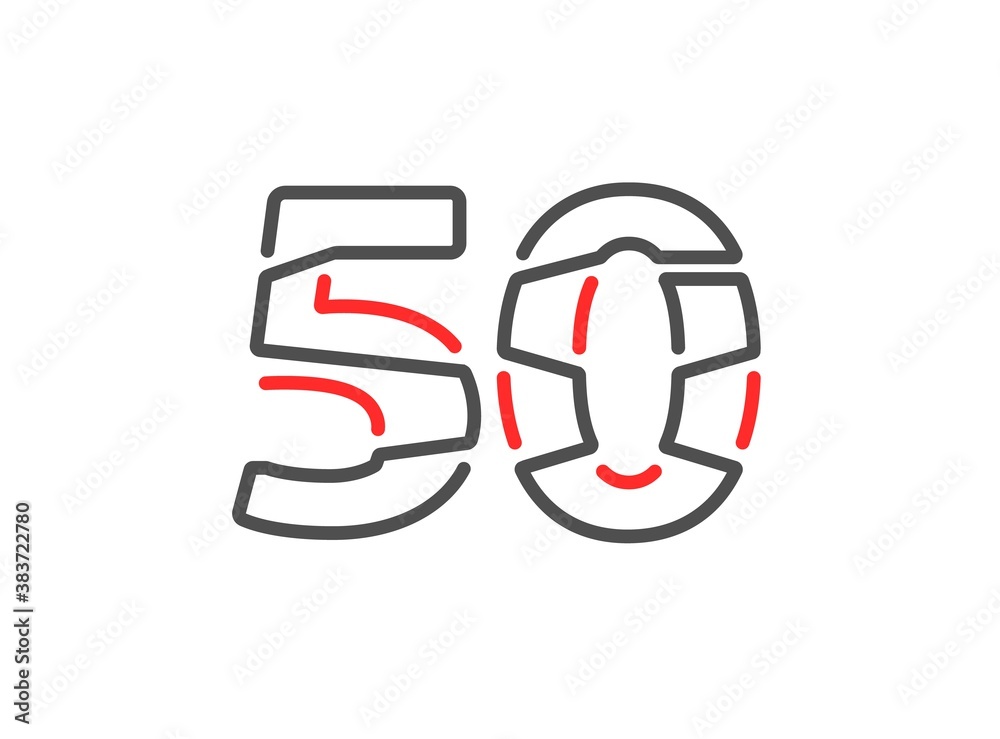 50 vector number. Modern trendy, creative style line design. For logo ...