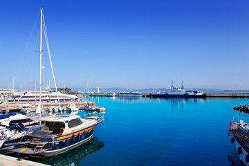 Wall Mural - Formentera island port with boats in La Savina