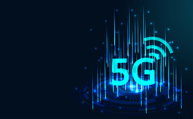 Aufkleber - 5G network wireless technology concept.