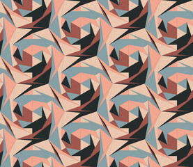 Poster - Seamless abstract pattern with the image of geometric shapes and lines. Abstract vector design for web banner, business presentation, brand package, fabric, print, wallpaper.
