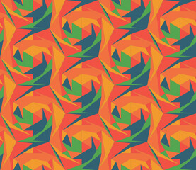 Poster - Seamless abstract pattern with the image of geometric shapes and lines. Abstract vector design for web banner, business presentation, brand package, fabric, print, wallpaper.