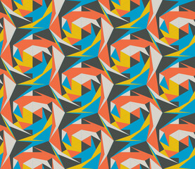 Poster - Seamless abstract pattern with the image of geometric shapes and lines. Abstract vector design for web banner, business presentation, brand package, fabric, print, wallpaper.