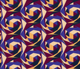 Poster - Seamless abstract pattern with the image of geometric shapes and lines. Abstract vector design for web banner, business presentation, brand package, fabric, print, wallpaper.