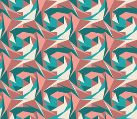 Poster - Seamless abstract pattern with the image of geometric shapes and lines. Abstract vector design for web banner, business presentation, brand package, fabric, print, wallpaper.