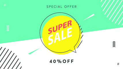 Super Sale Offer Vector Banner, Special Offer for business and marketing