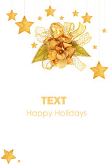 Sticker - Golden stars Christmas tree ornaments