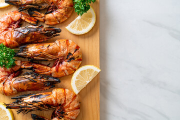 grilled tiger prawns or shrimps