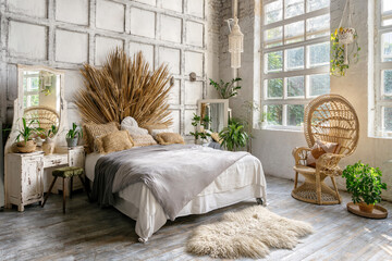 Wall Mural - Cozy and comfortable room with interior in bohemian style