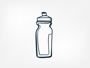 fitness bottle stuff vector single one line isolated design element