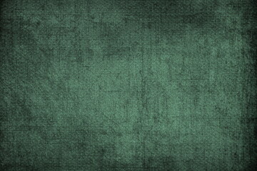 Poster - Abstract background of old fabric in uneven colors of green, gray and black. Texture of coarse, crumpled fabric.