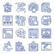 16 pack of entity  lineal web icons set