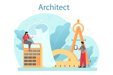 Fototapete - Architecture concept. Idea of building project and construction
