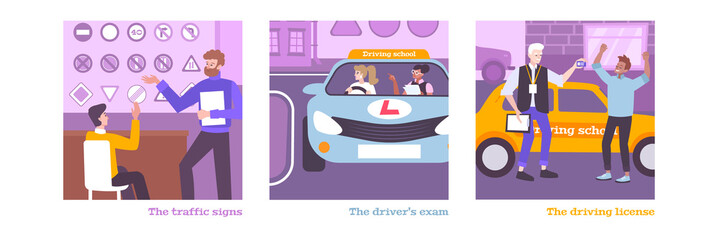 Canvas Print - Driving School Training Set