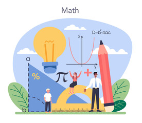 Wall Mural - math school subject. learning mathematics, idea of education