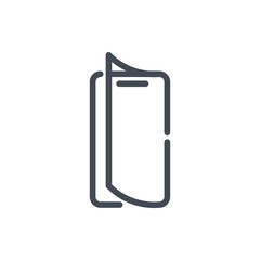 Poster - Mobile phone screen replacement line icon. Smartphone protection layer vector outline sign.