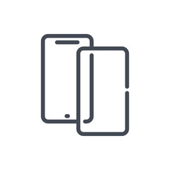 Poster - Mobile phone display replacement line icon. Protection screen on smartphone vector outline sign.