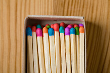 Colorful Match Sticks In Box