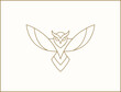 Modern minimal owl illustration. Linear owl logo.
