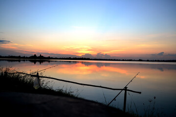 Wall Mural - Sunset at the river