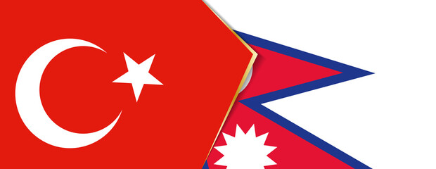 Turkey and Nepal flags, two vector flags.