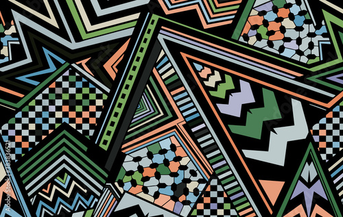 Obraz na plátně Abstract colored background consisting of lines and triangles