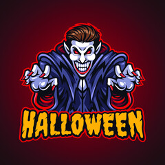 Wall Mural - Halloween vampire esport mascot logo