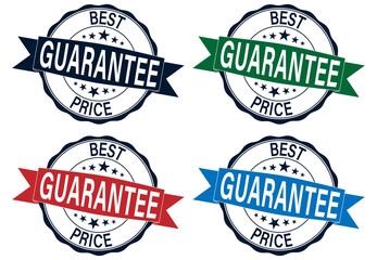 Grunge best price guarantee rubber stamp set vector illustration