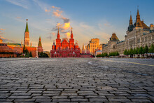 Red Square, Moscow Kremlin And State Historical Museum In Moscow, Russia. Architecture And Landmarks Of Moscow.