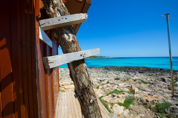 Sticker - Menorca Son Saura beach in Ciutadella turquoise Balearic