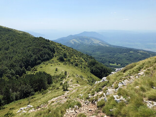 Wonderful panoramas of forests and pastures from the lookout in the Ucka Nature Park, Croatia / Čudesne panorame na šume i pašnjake sa vidikovaca u parku prirode Učka, Hrvatska