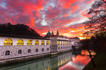 Wall Mural - Ljubljana, capital of Slovenia, Europe.